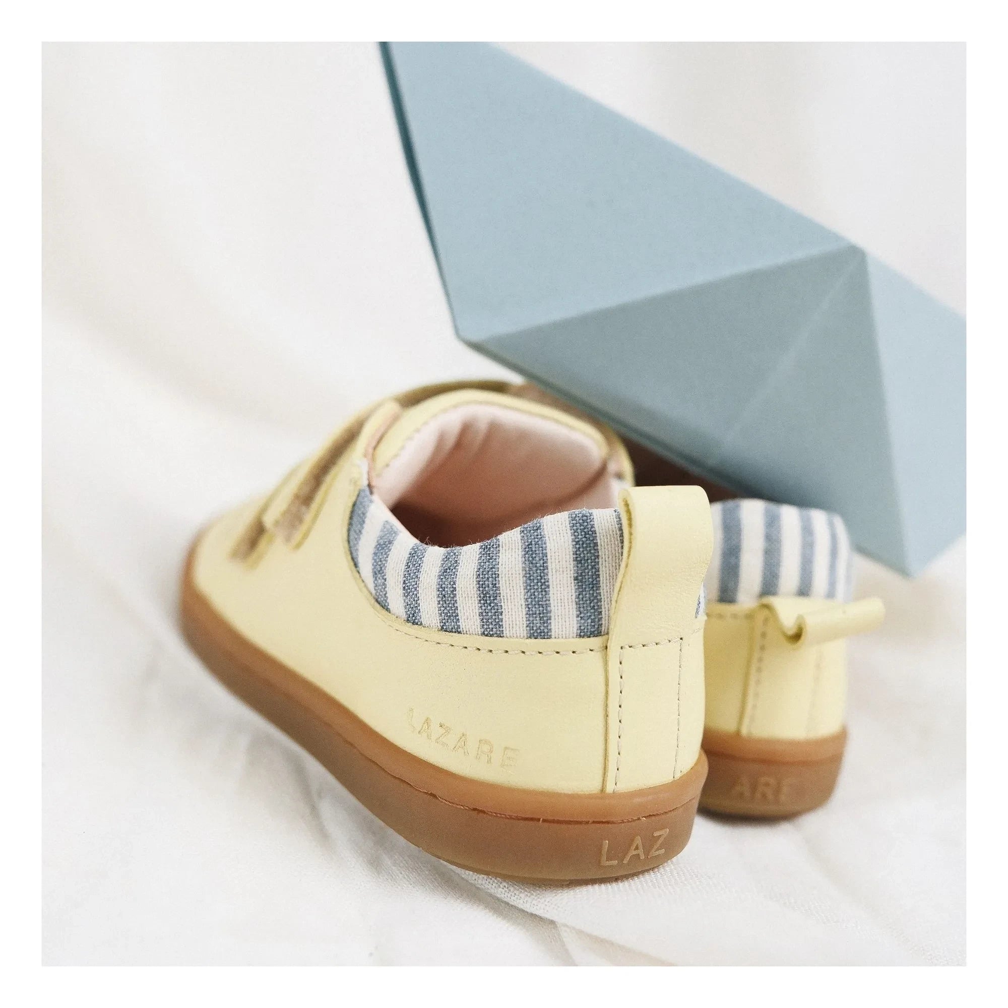 Lazare - Mahaut Striped Distressed Sneakers | Pale Yellow