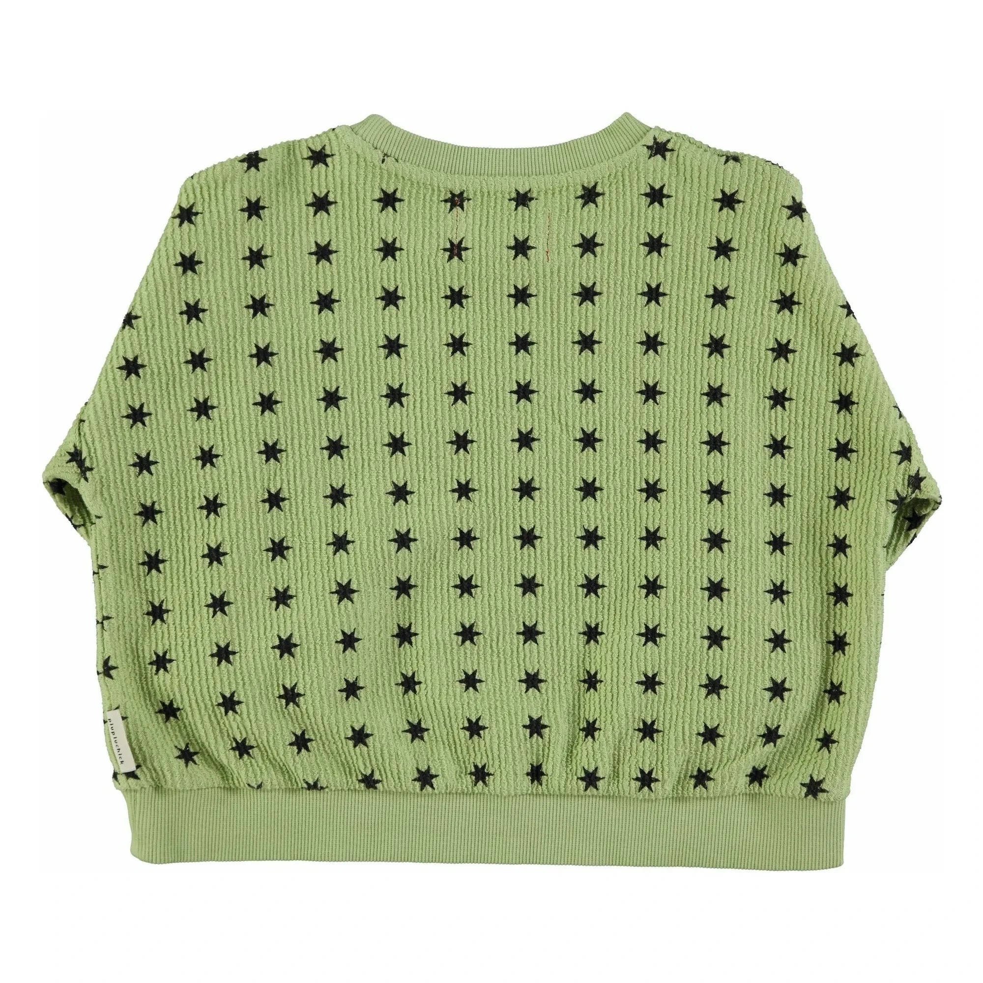 Piupiuchick - Ribbed Star Sweatshirt Organic Cotton | Green