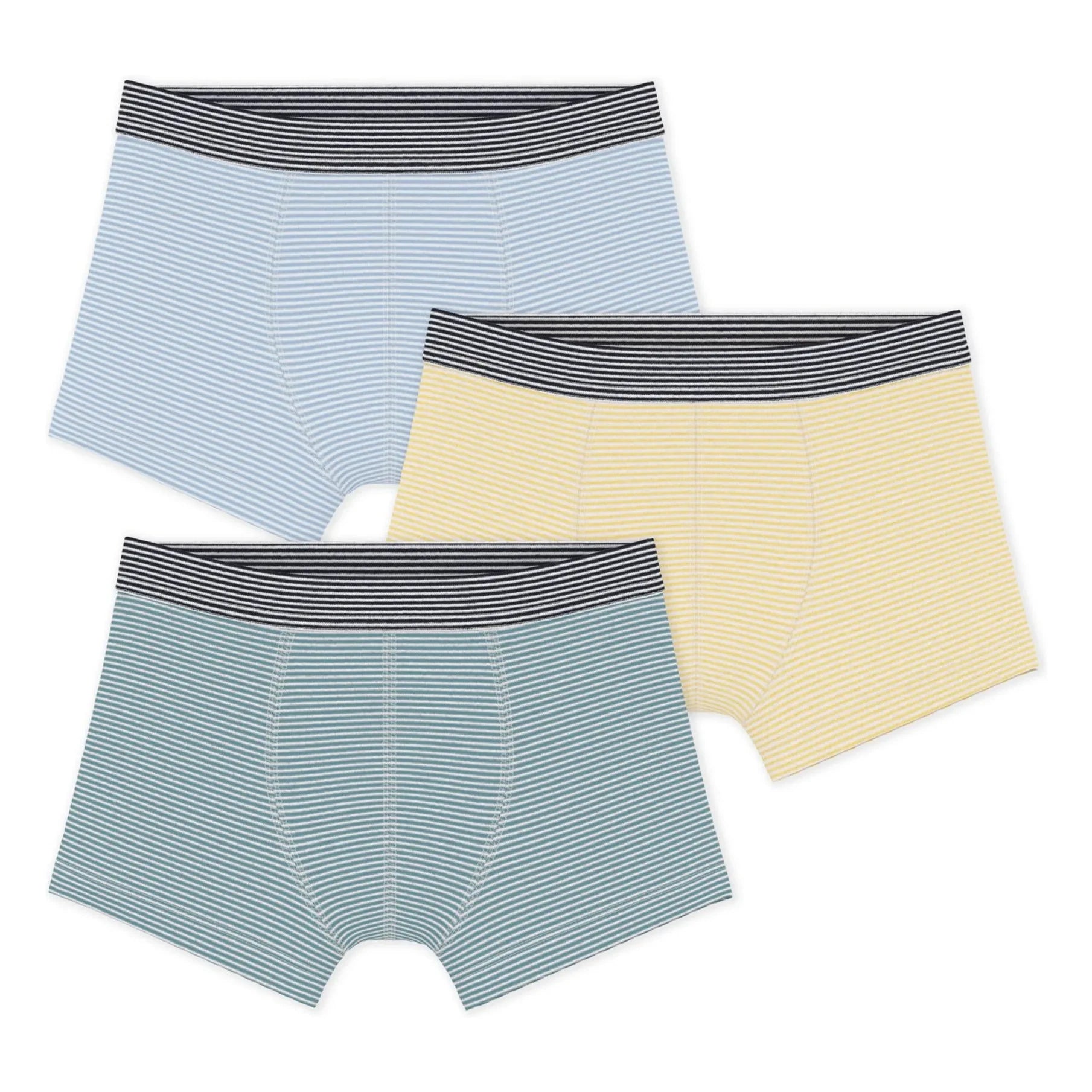 Petit Bateau - 3-Pack Striped Boxer Brief Set | Blue