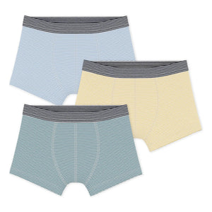 Petit Bateau - 3-Pack Striped Boxer Brief Set | Blue