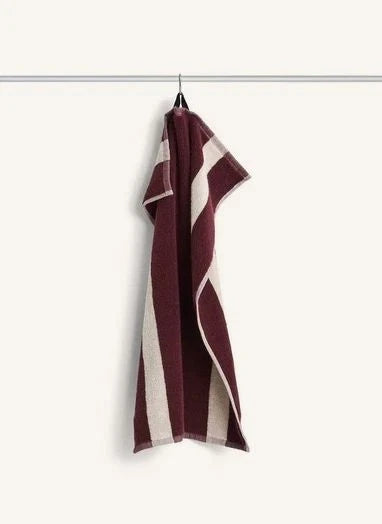 Hay - Striped Bath Towel | Maroon