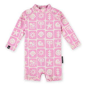 Beach & Bandits - Sea Smiley Recycled Fiber UV Protection Overall | Pink