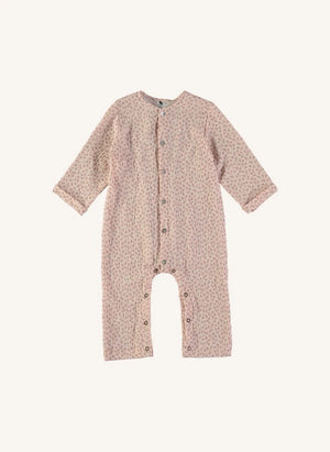 Risu Risu - Cosi Organik Pamuk Gazlı Çiçek Desenli Pijama Takımı | Pembe