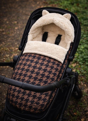 Töastie - Houndstooth Pattern Slippers Made from Recycled Fibers | Brown