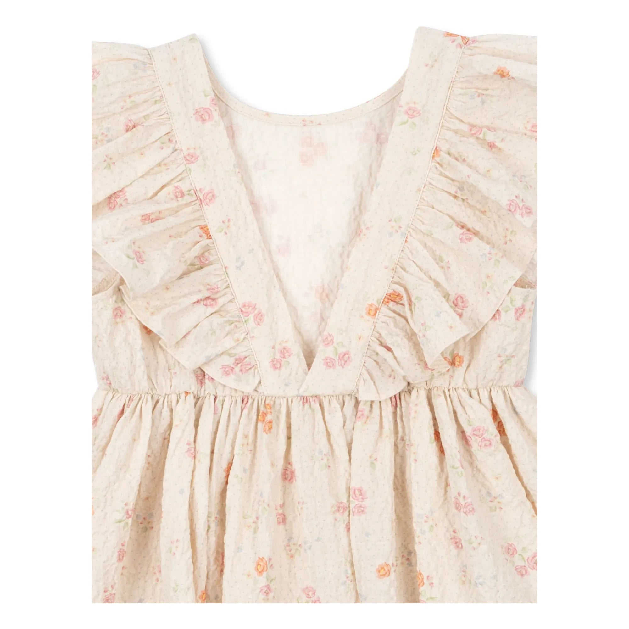 Konges Sløjd - Elin Fleurie Organic Cotton Ruffled Dress | Beige