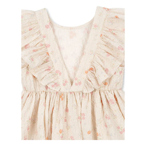 Konges Sløjd - Elin Fleurie Organic Cotton Ruffled Dress | Beige