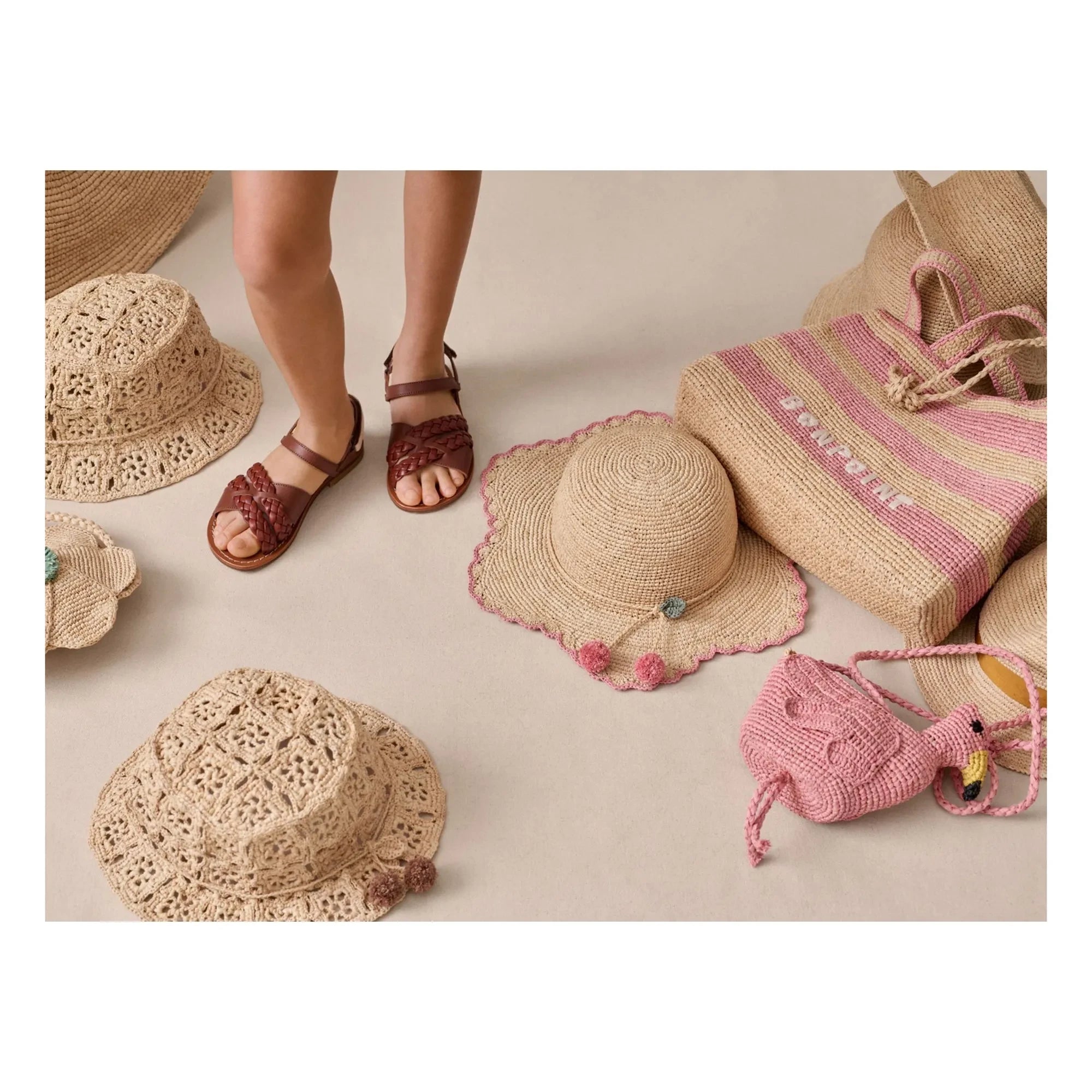 Bonpoint - Line Raphia Hat | Natural