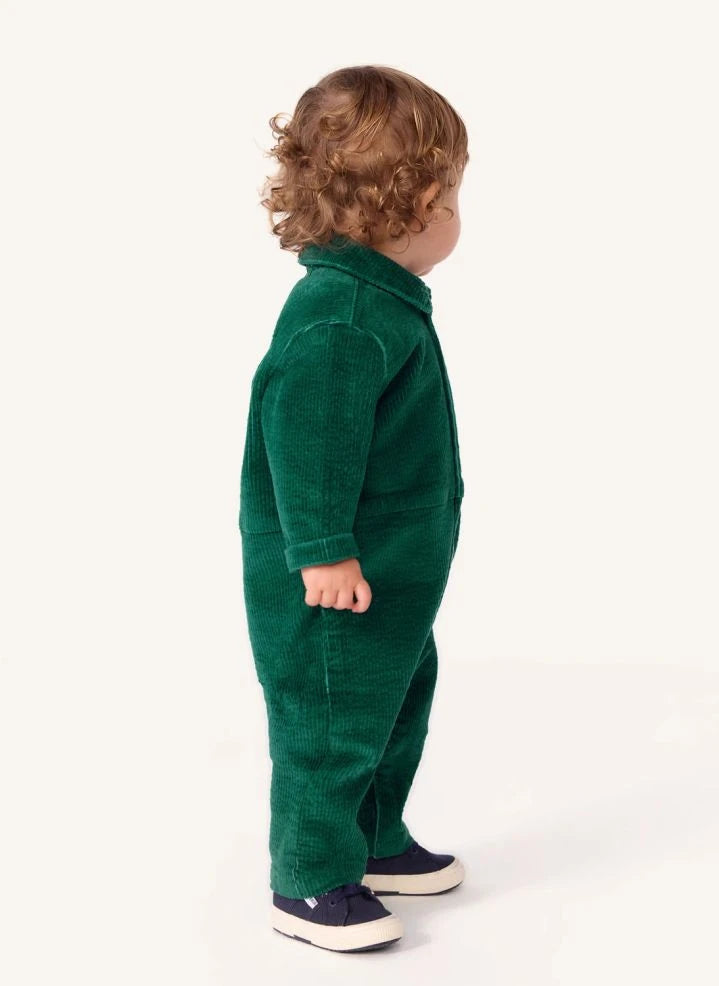 Petit Bateau - Pompist Ribbed Organic Cotton Romper | Green