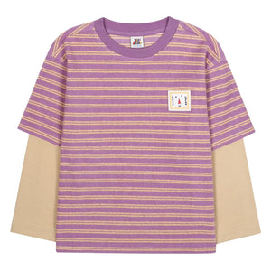 Jelly Mallow - Layered Striped T-Shirt | Purple