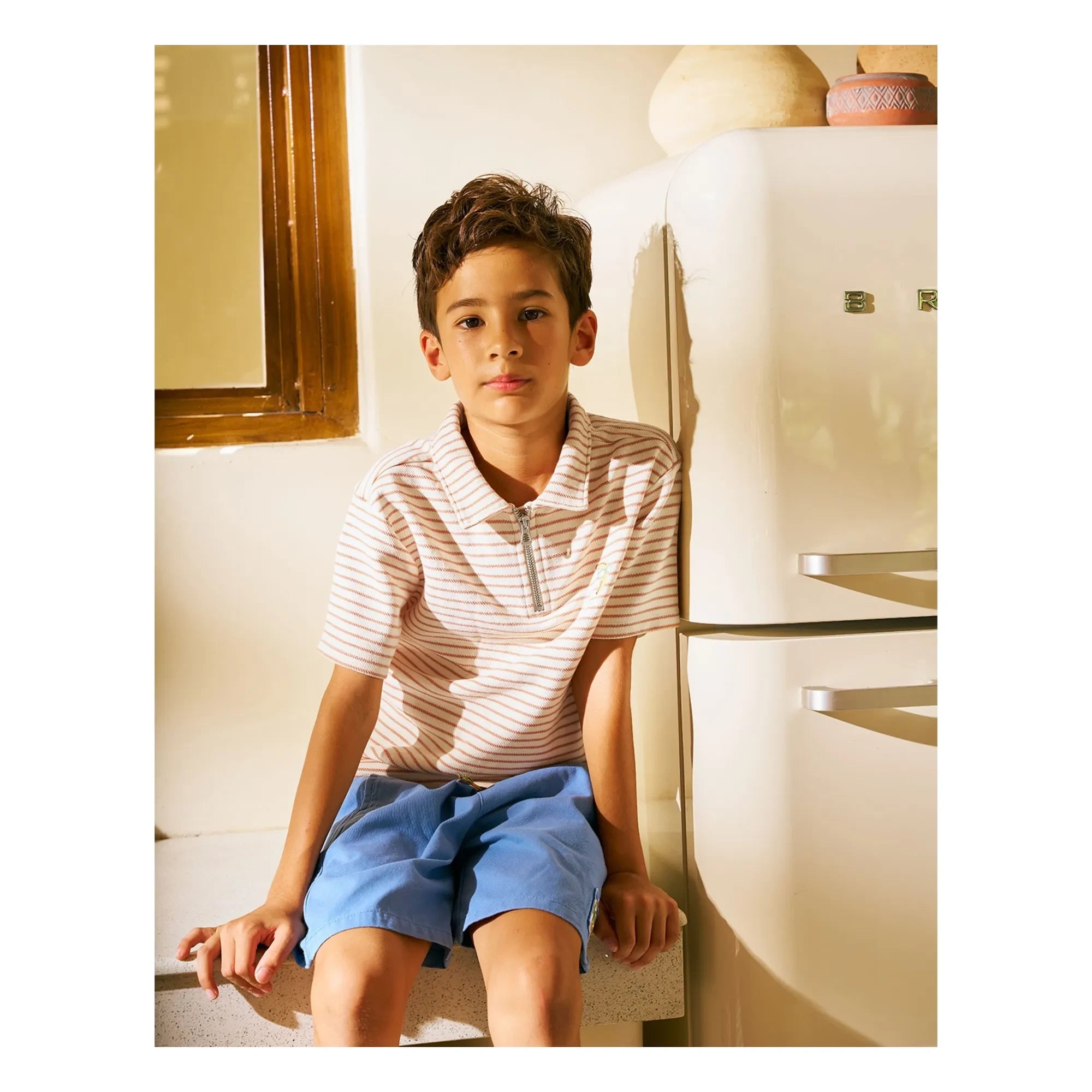 Gingersnaps - Polo Bruno Banana Çizgili Twill | Ekru