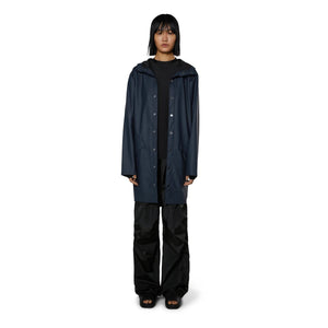 Rains - Unisex Long Waterproof Waxcoat | Navy Blue