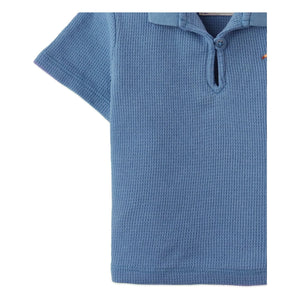 Gingersnaps - Timmy Embroidered Toucan Textured Polo Shirt | Blue