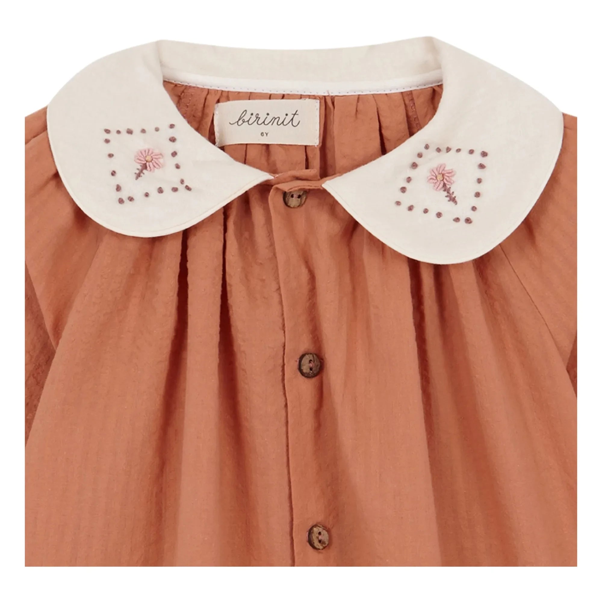 birinit - Claudine Collar Blouse Organic Cotton | Russet