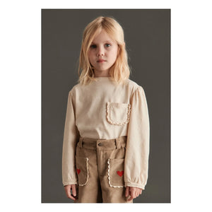 Mipounet - Géraldine Hearts Kadife Pantolon | Bej