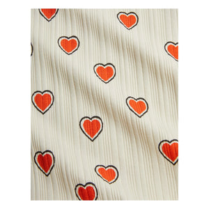 Mini Rodini - Organic Cotton Heart Body and Leggings Set | Ecru