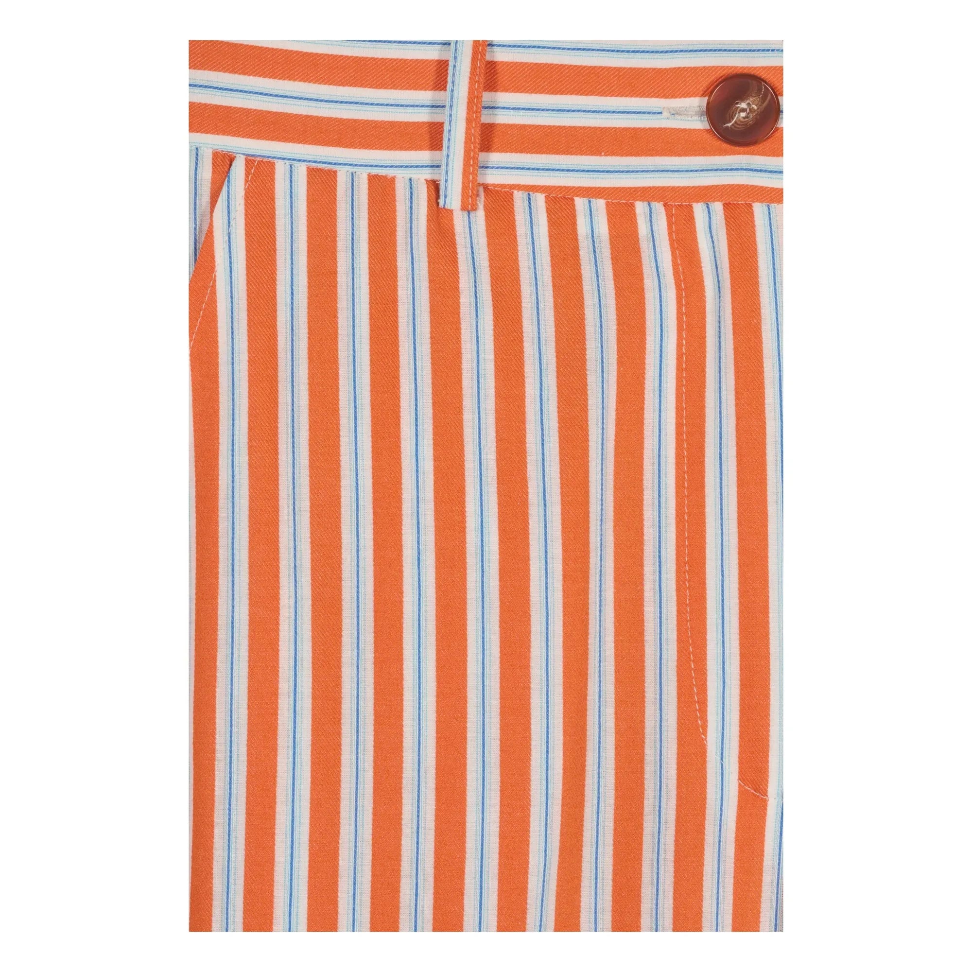 Maria de la Orden - Romeo Cotton Striped Pants | Orange