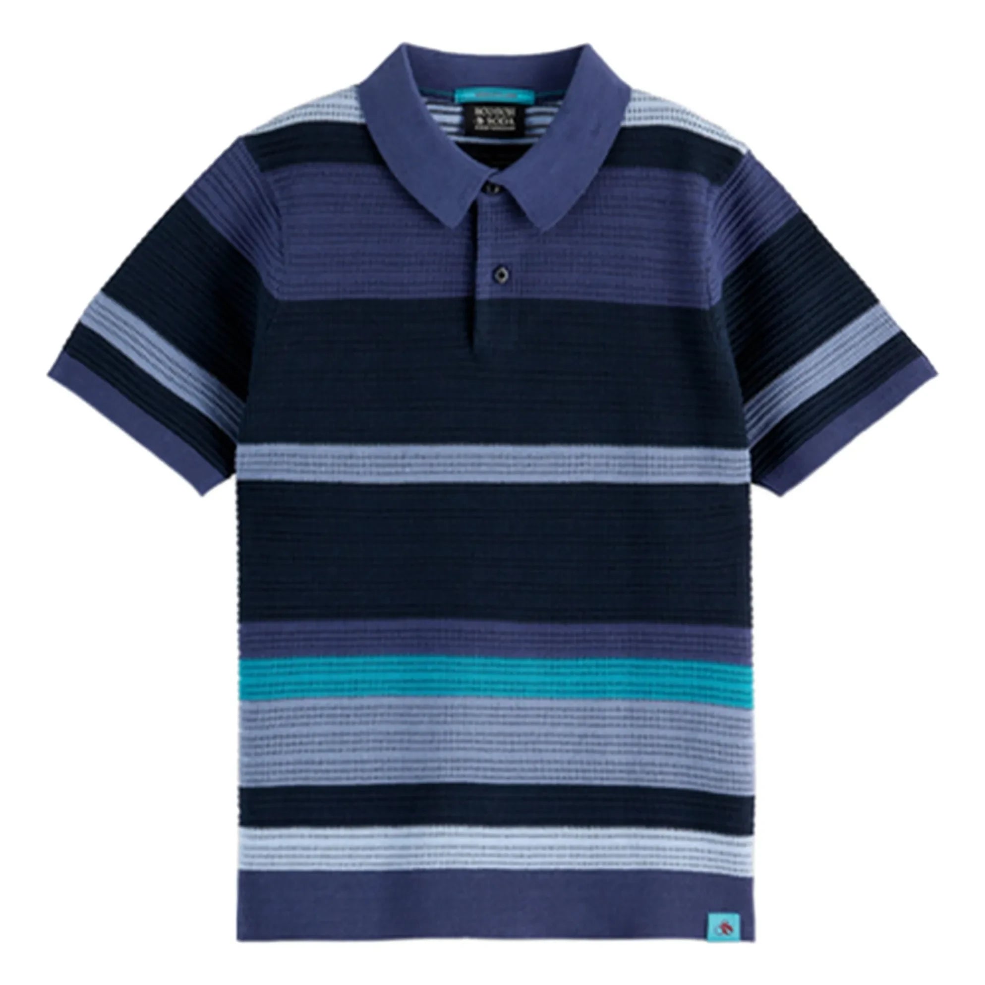 Scotch & Soda - Striped Knit Polo | Blue