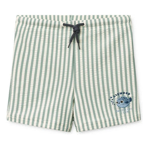 Liewood - Otto Swim Shorts Striped Seersucker Recycled Fiber | Green