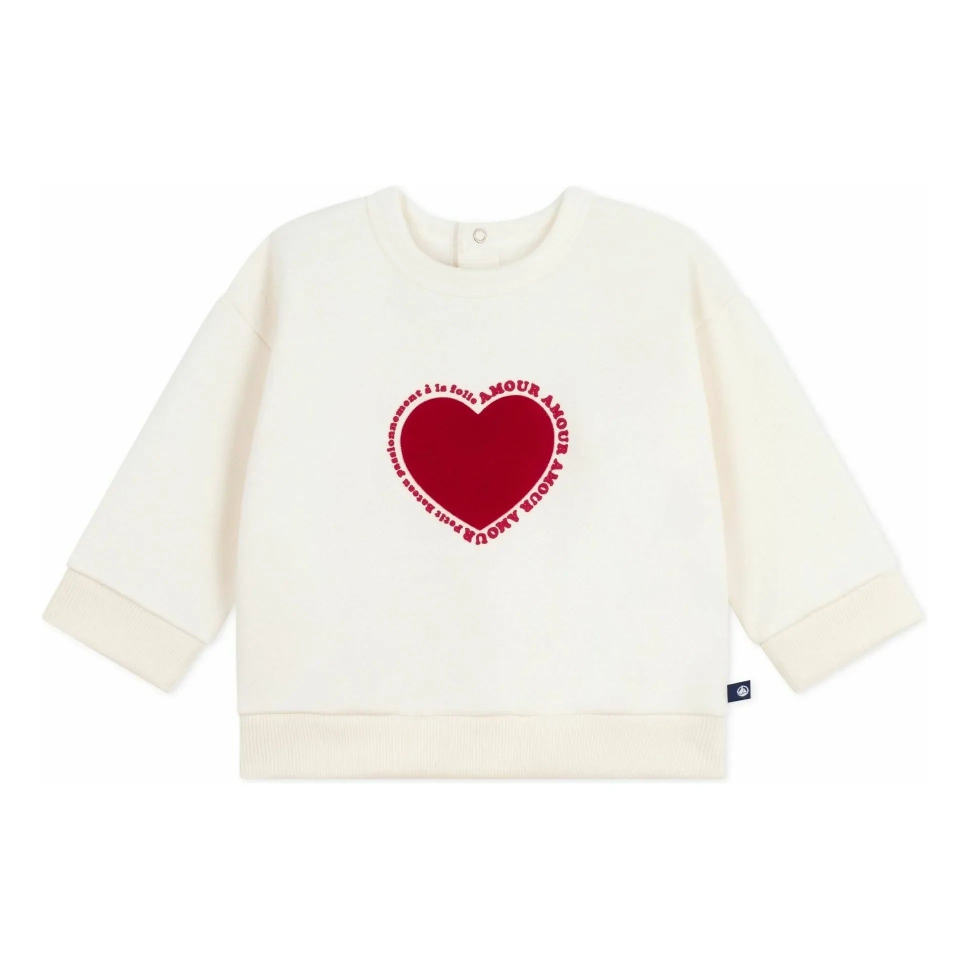 Petit Bateau - Sweat Heart Love | Ekru