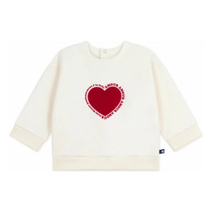 Petit Bateau - Sweat Heart Love | Ekru