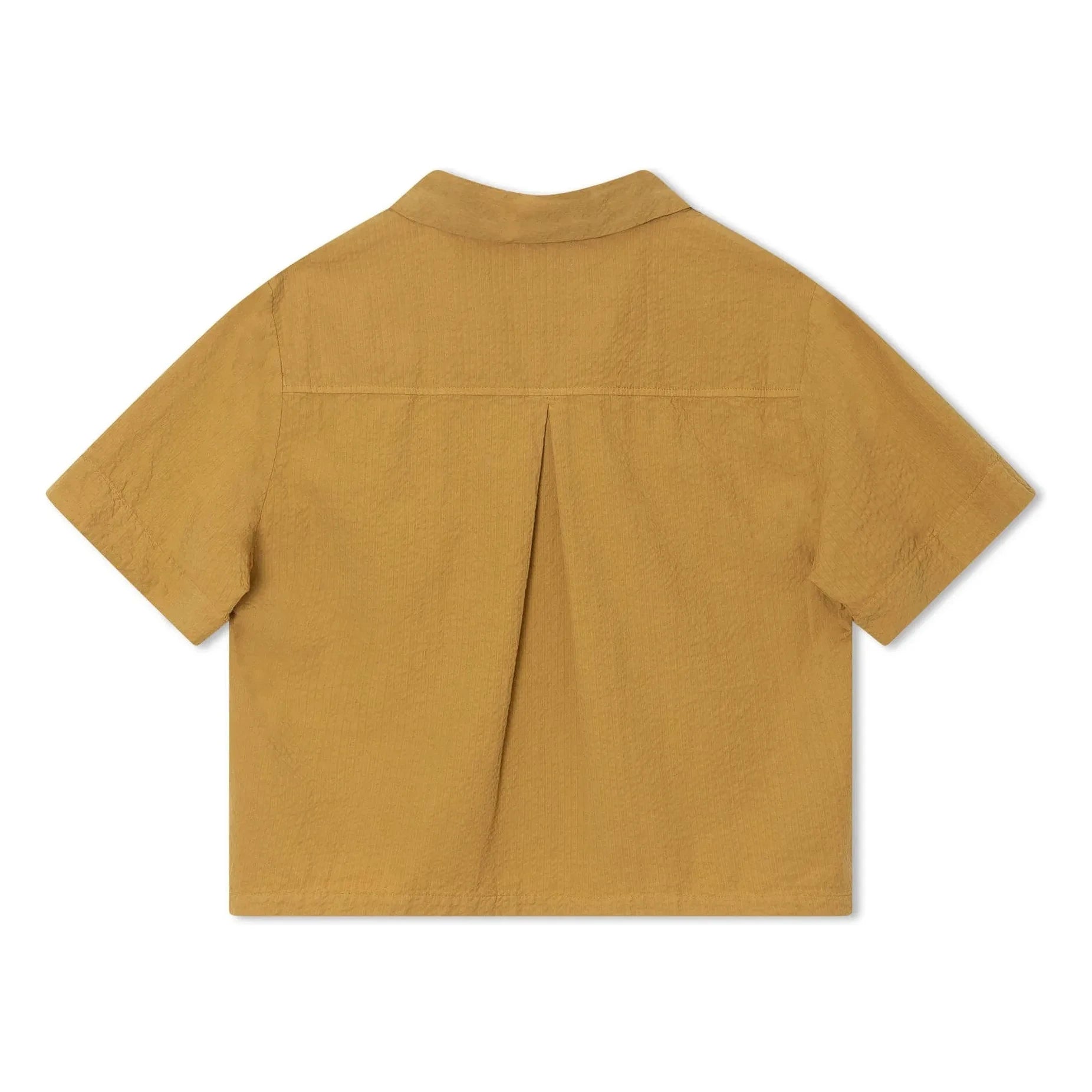 Matona - Seersucker Organic Cotton Shirt | Mustard