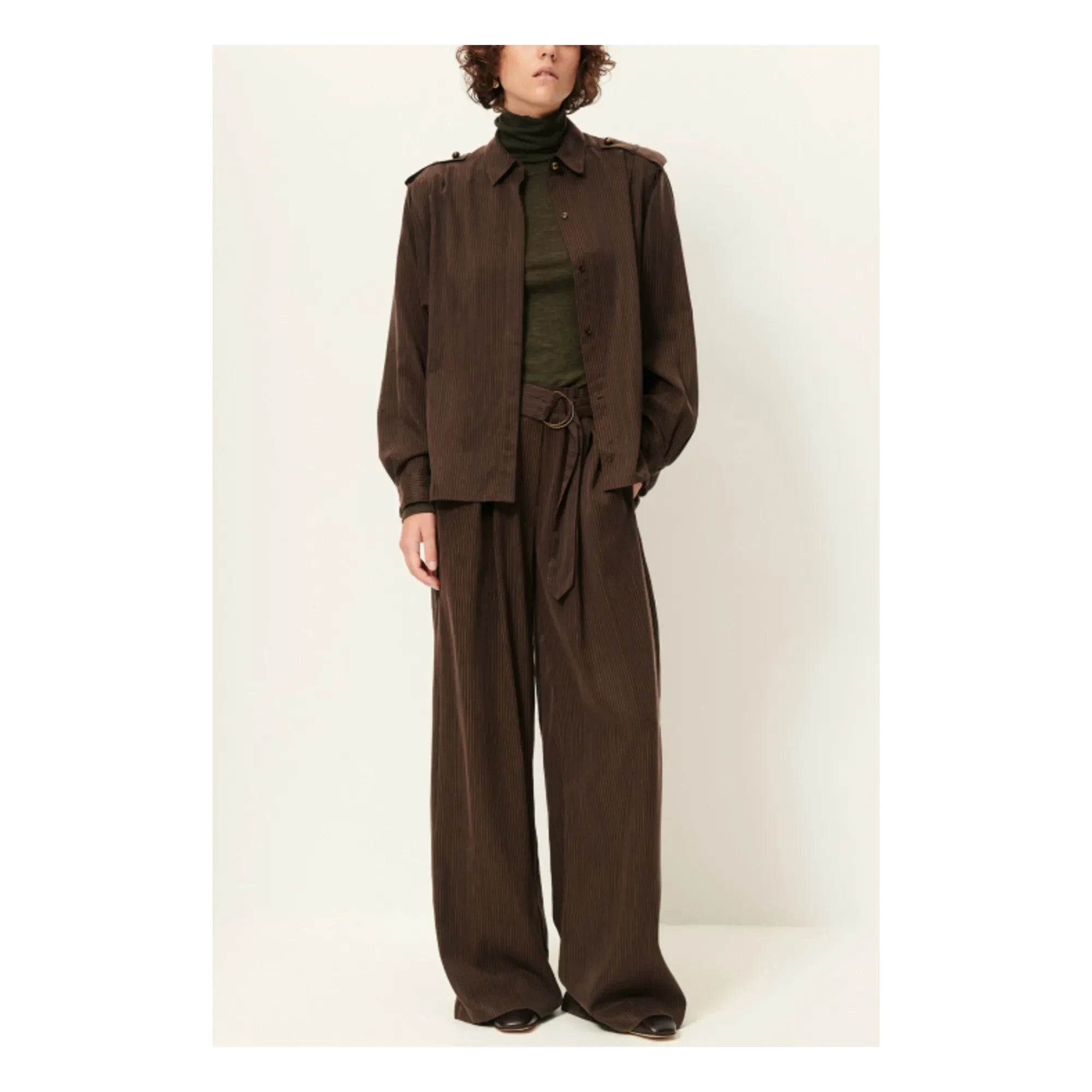 Sessùn - Striped Rim C Pants | Brown