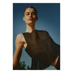 Vanessa Sposi - Linen Fringed Top | Black