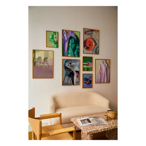 Paper Collective - Misfitting Things Shrimp and Stripes Poster | Blue
