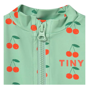Tinycottons - Cherry Baby UV Korumalı Banyo Tişörtü | Su Yeşili