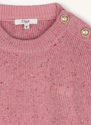 Chloé - Yün Düğmeli Kazak | Toz Pembe