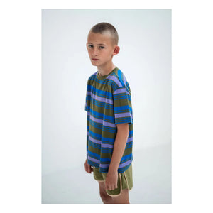 Repose AMS - Striped Organic Cotton T-Shirt | Khaki