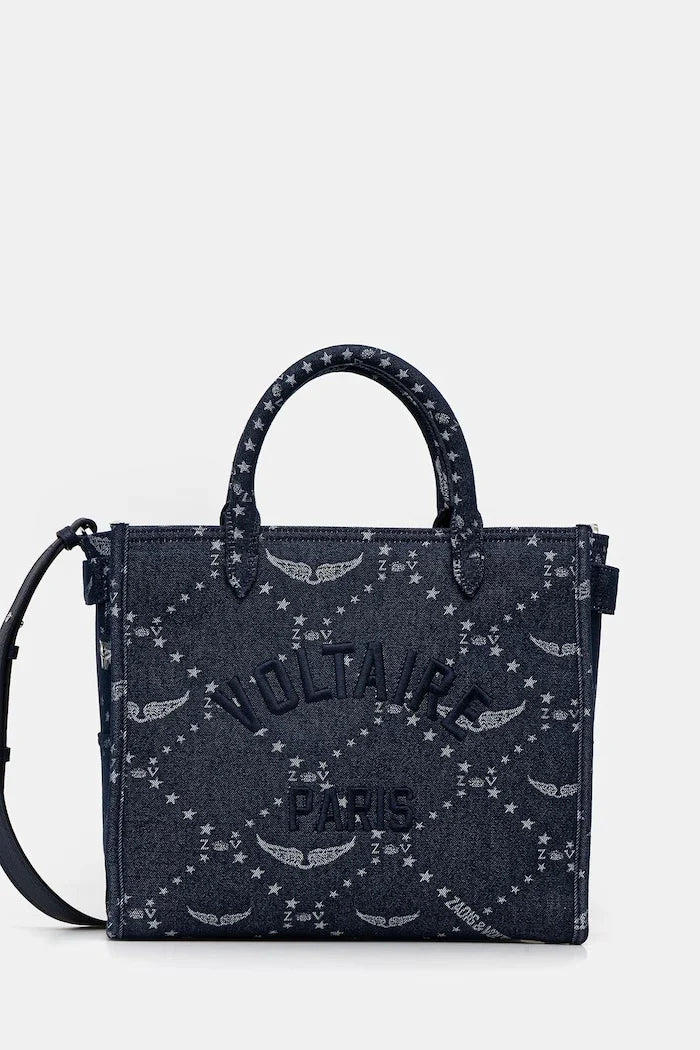 ZADIG&VOLTAIRE ANGEL TOTE DENIM MONOGRAM Çanta