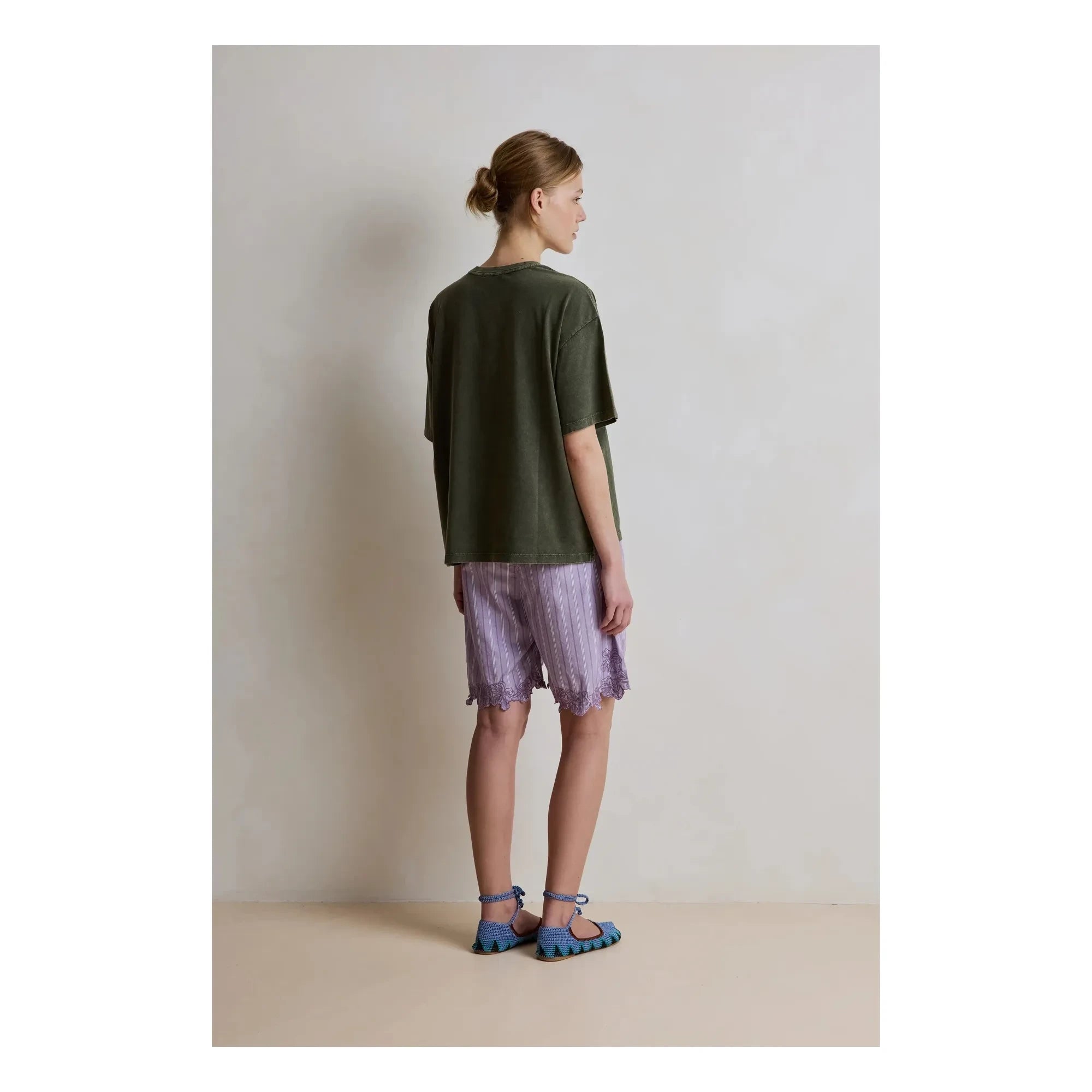 Hod - Domitille Cotton Striped Shorts | Lilac