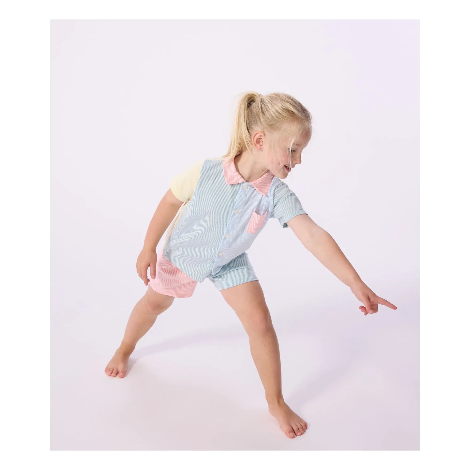 Petit Bateau - Millerais Color Block Short Pajamas | Blue