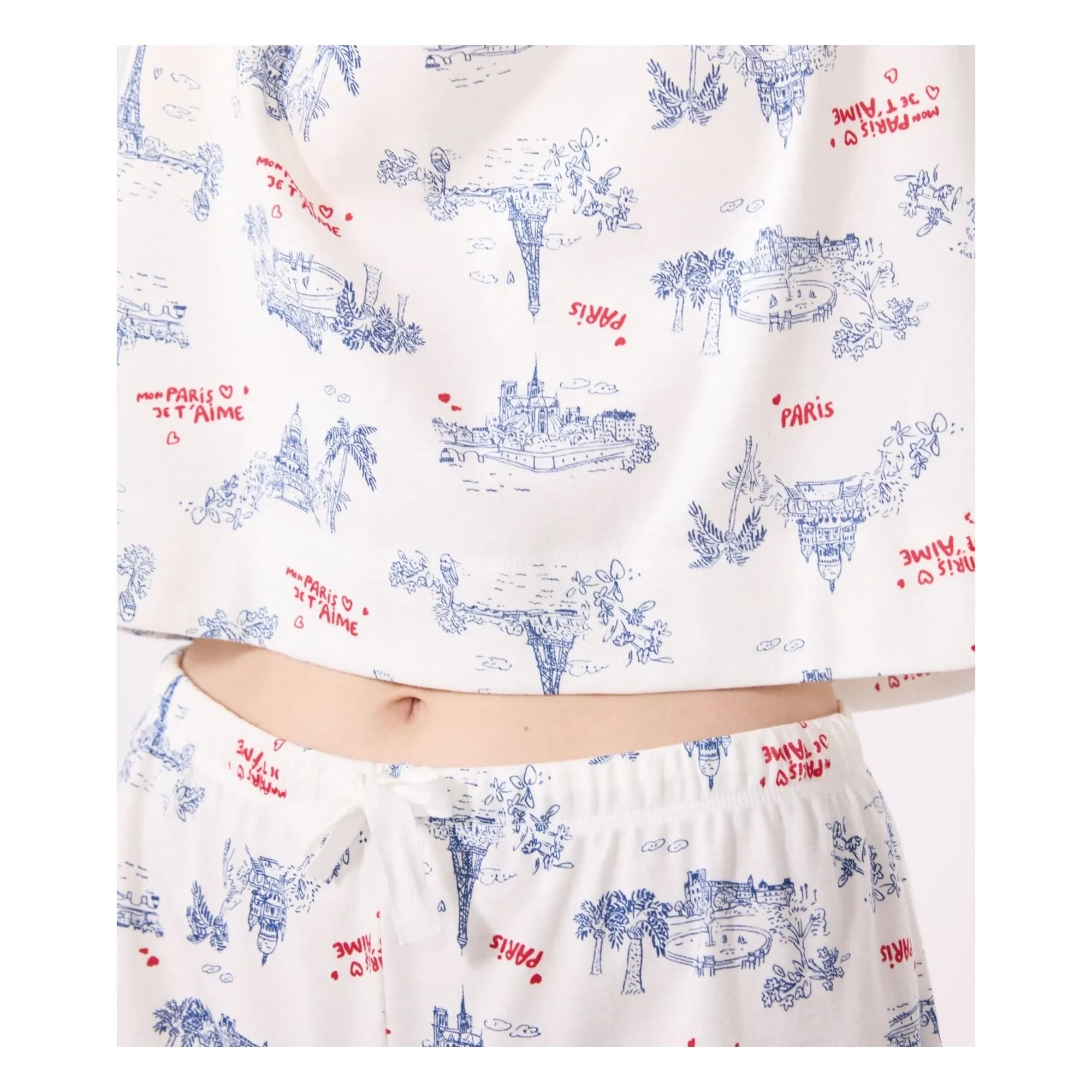 Petit Bateau - Broken Organic Cotton Pajama Shorts | Ecru