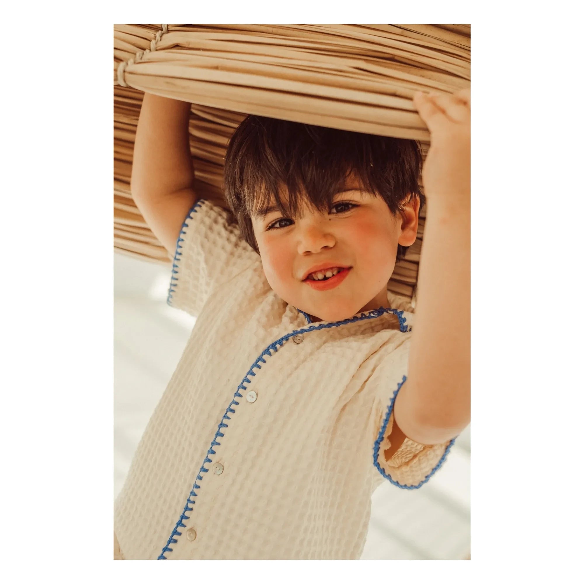 THE LiTTLE POETS - Alvaro Gauffrée embroidered shirt | Ecru