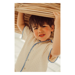 THE LiTTLE POETS - Alvaro Gauffrée embroidered shirt | Ecru