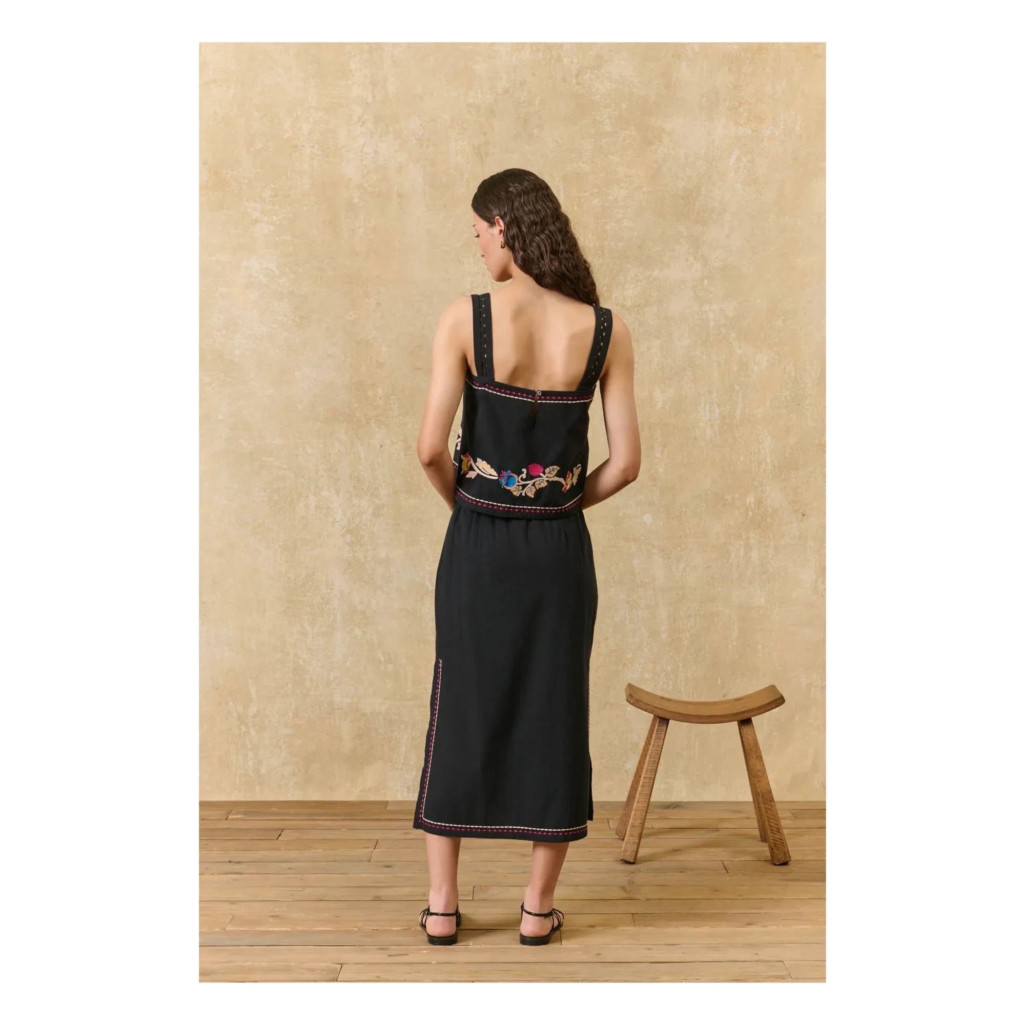 Louise Misha - Amarante Organic Cotton Skirt | Black