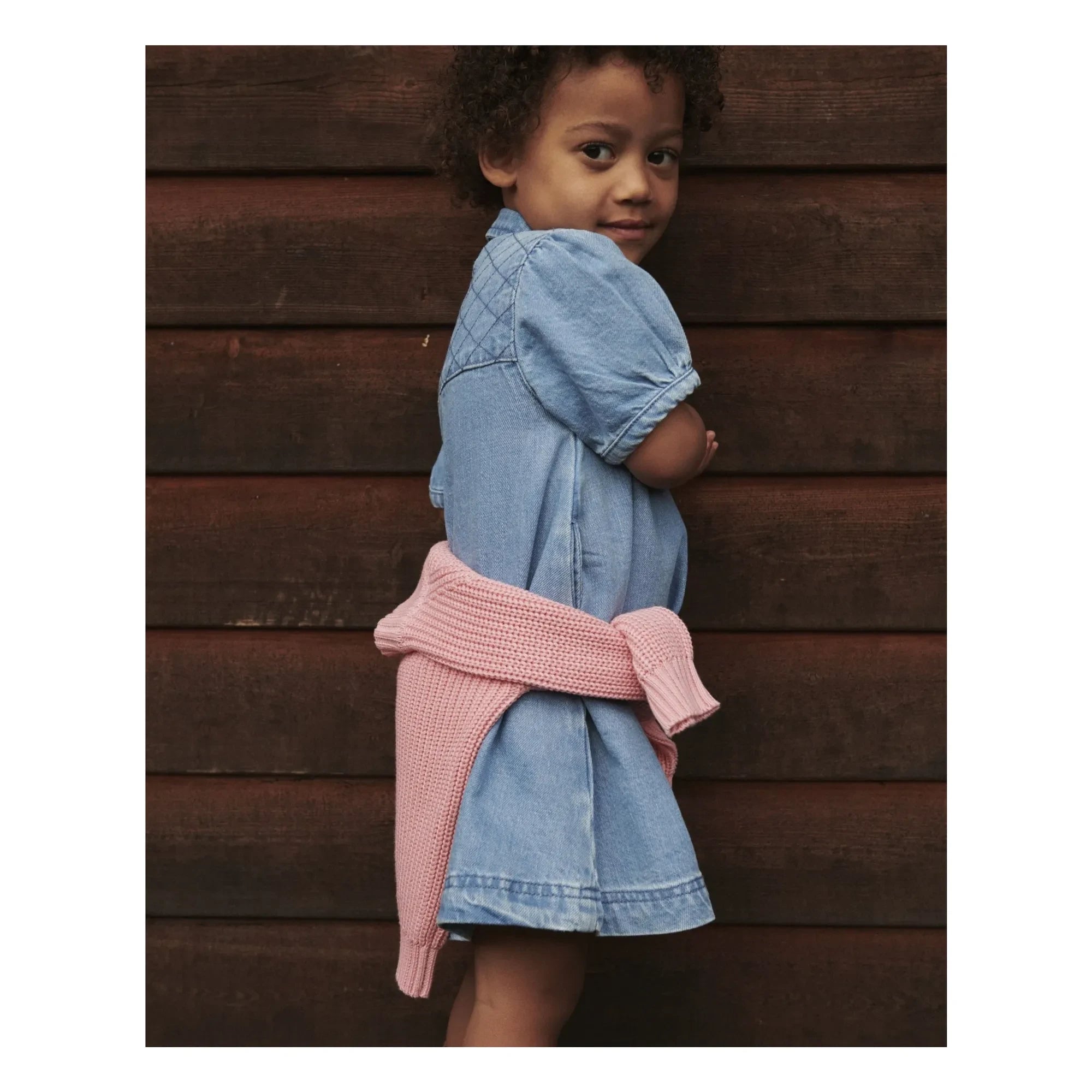 Copenhagen Colors - Quilted Denim Organic Cotton Dress | Light Blue
