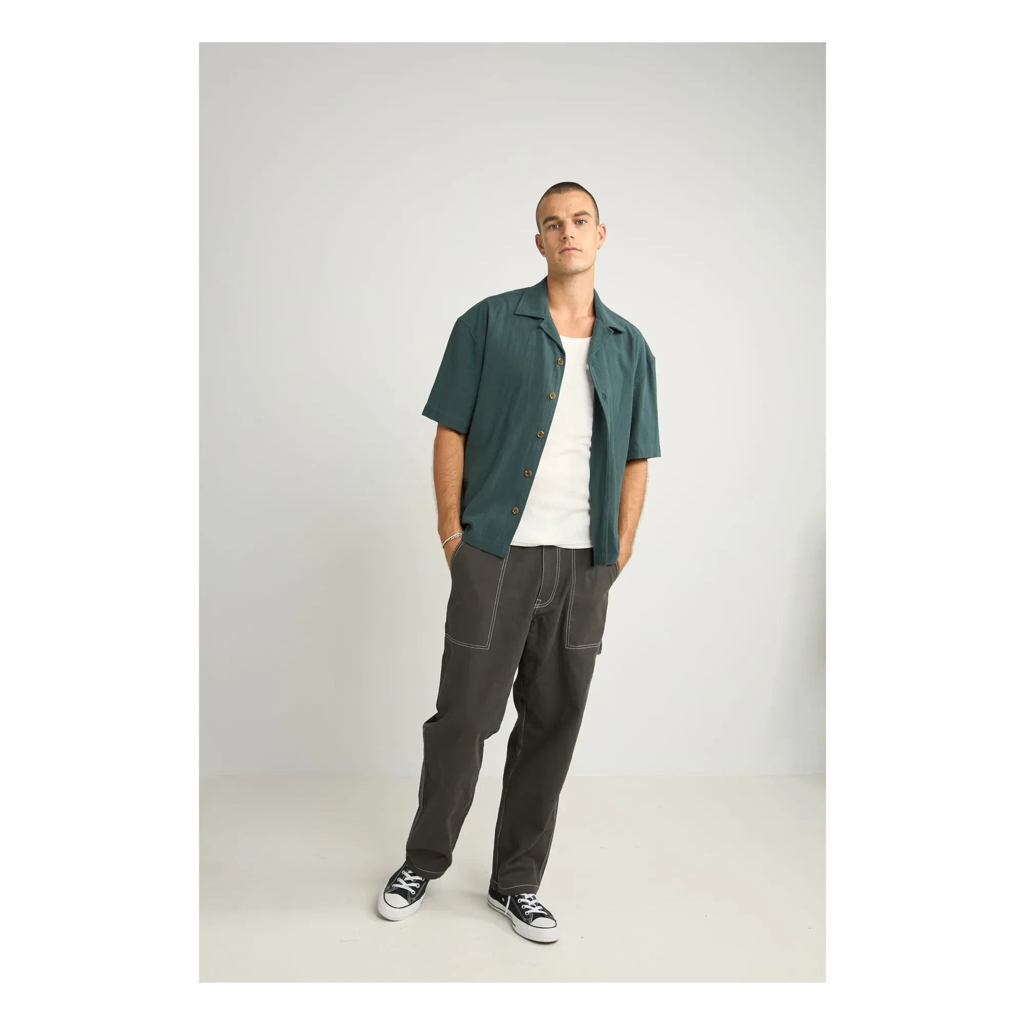 Rhythm - Comfortable Textured Shirt | Green