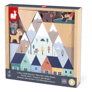 Janod - White Valley Wooden Block Set - Cross Roads