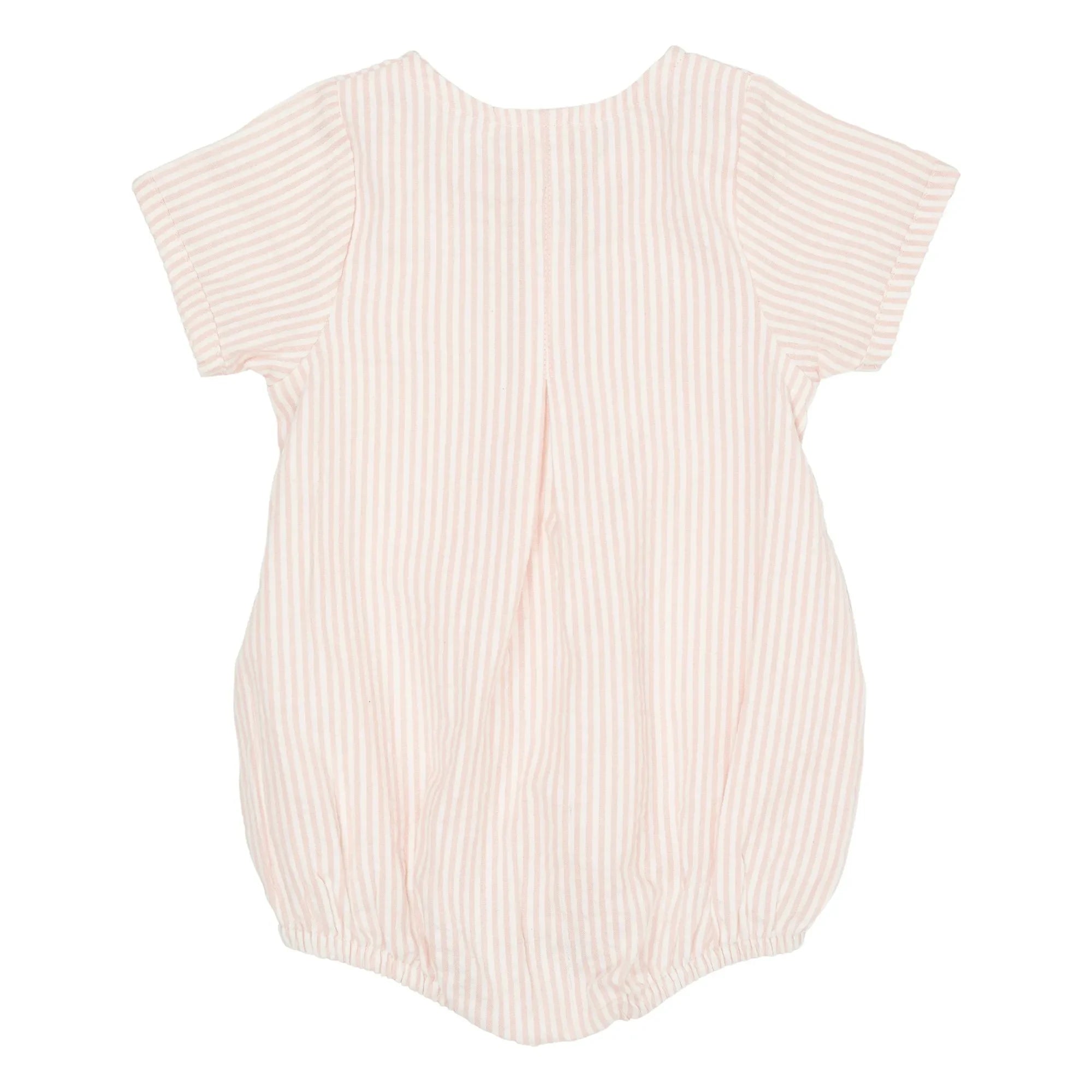 Copenhagen Colors - Striped Seersucker Organic Cotton jumpsuit | Powder Pink