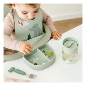 Done by Deer - Suction Cup Compartmented Playground Bowl | Green