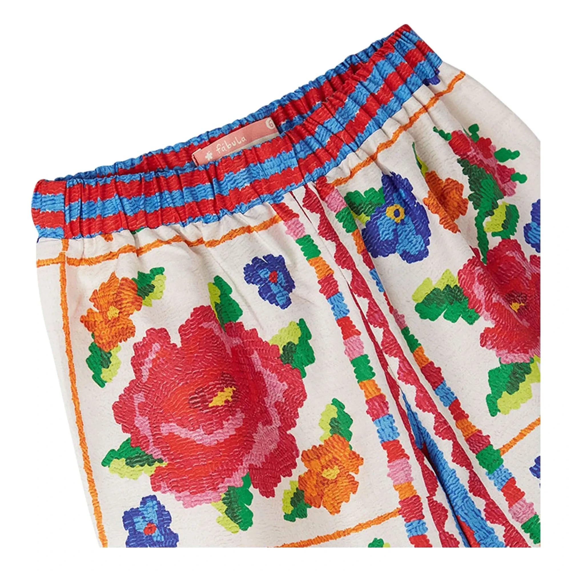 Fabula - Elastic Floral Pants | Red