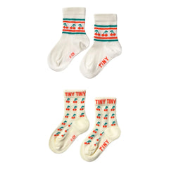 Tinycottons - Double Cherry Socks Set | Pale Yellow