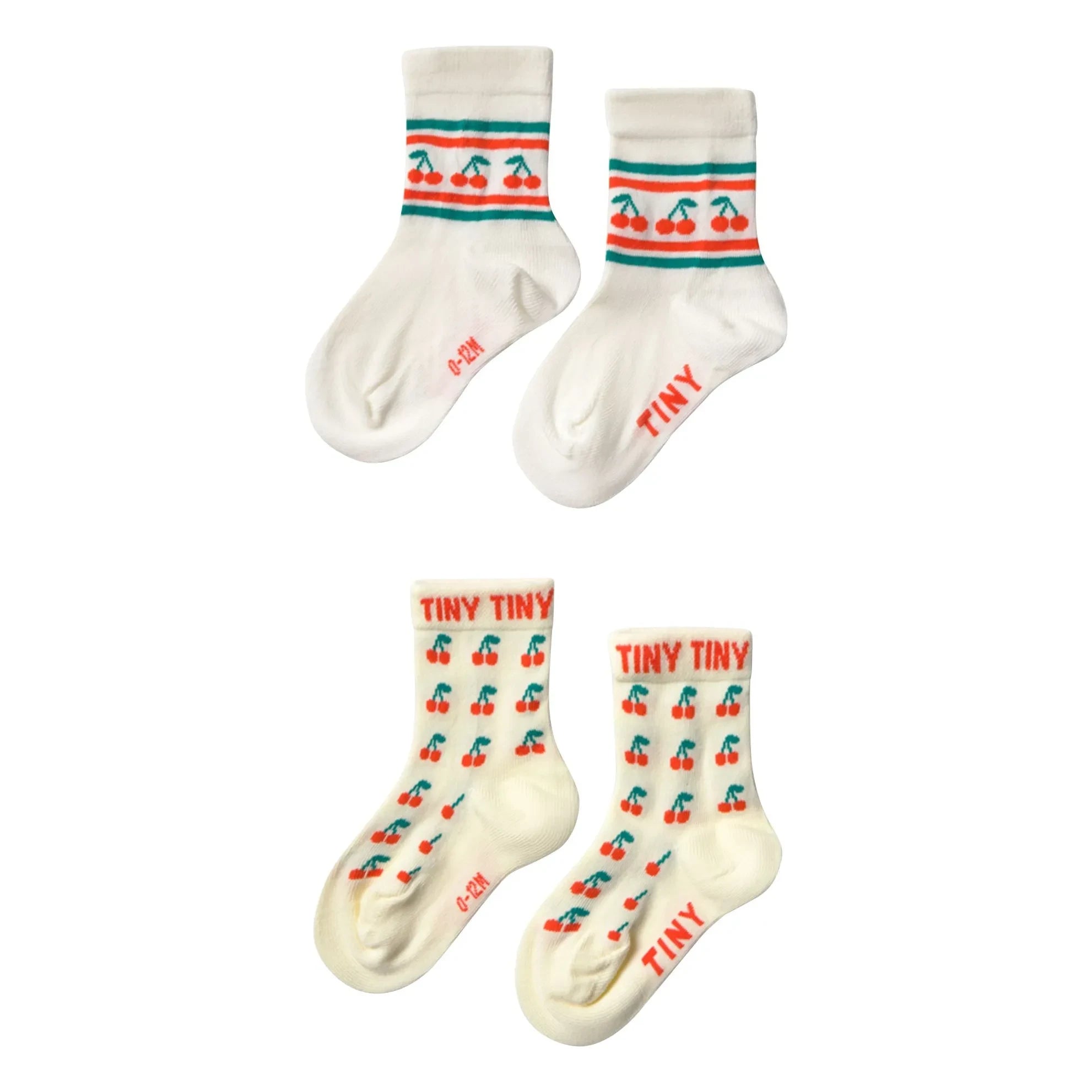 Tinycottons - Double Cherry Socks Set | Pale Yellow