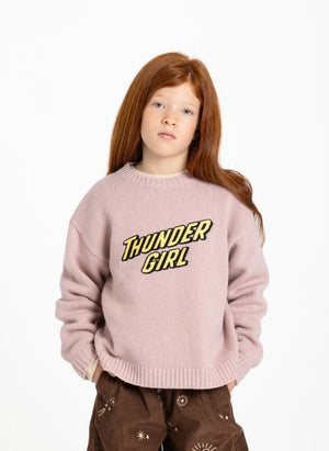 Hundred Pieces - Lacy Thunder Girl Merino Wool Sweater | Light Pink