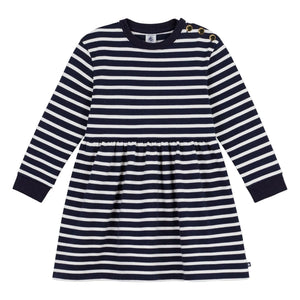 Petit Bateau - Çizgili İspanyol Paça Elbise | Lacivert