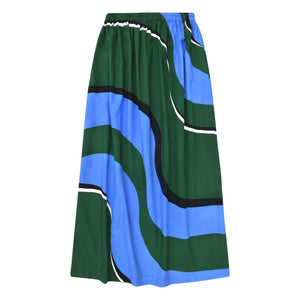 Mapoésie - Juliette Madone Cotton Skirt | Blue Green