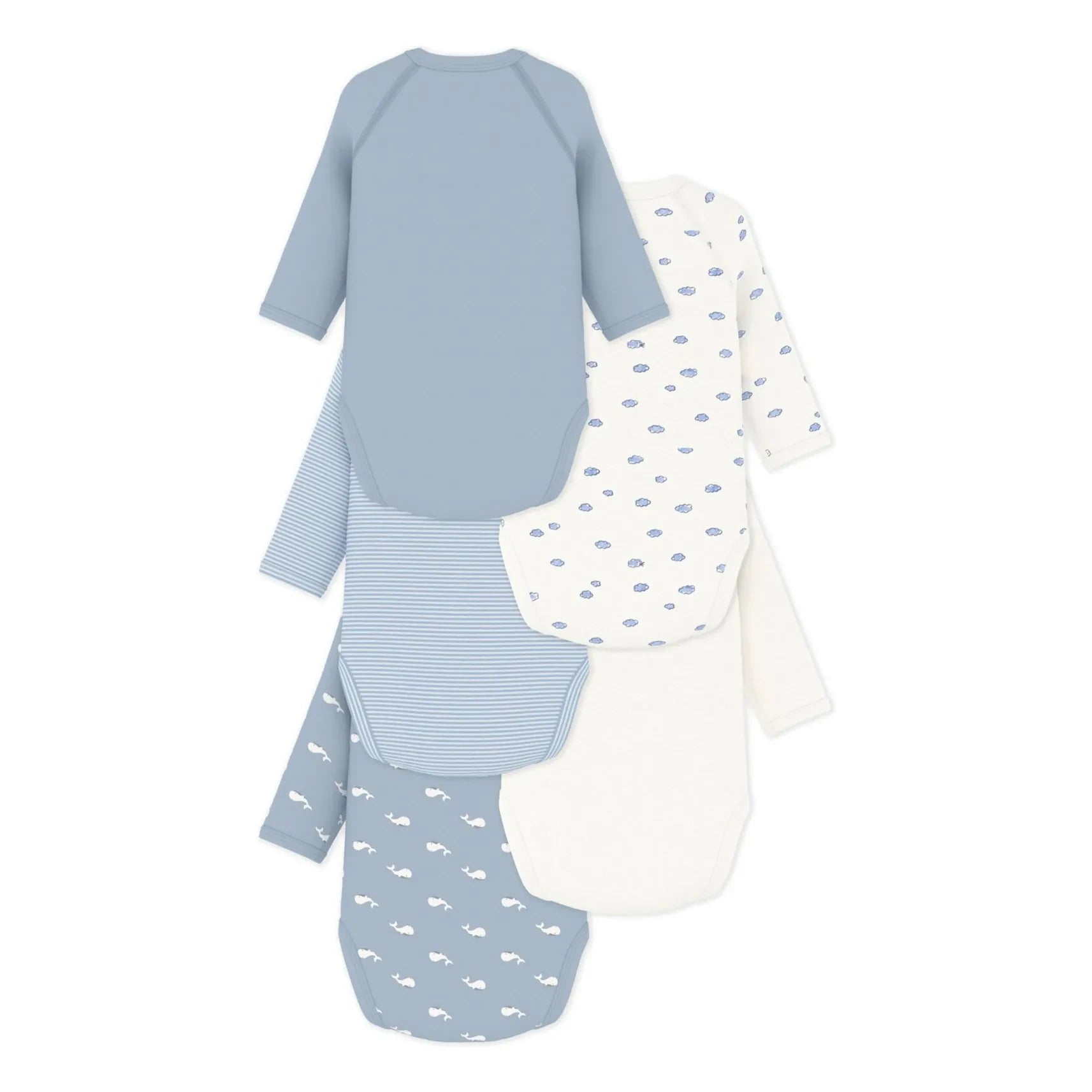 Petit Bateau - 5'li Balina Çapraz Çantalar Organik Pamuk | Mavi